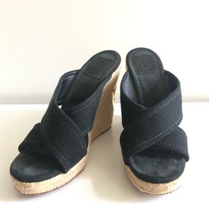 Tory Burch Black Wedges
